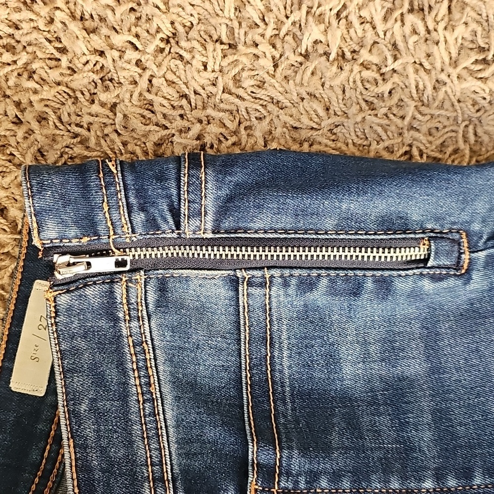 Anthropologie Pilcro Letterpress Jeans 27 Utility High Rise Cropped Bootcut Blue - Picture 5 of 9